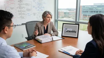 Spotz Scientific founder reviewing federal research grant proposal materials