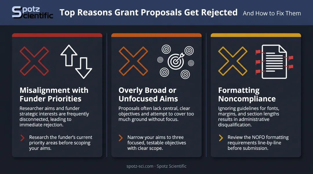 Three most common federal research grant rejection reasons and how to avoid them