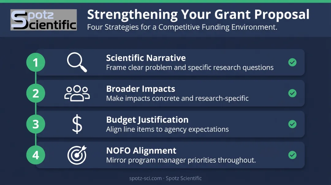 Four-step NSF grant proposal quality checklist for 7 percent funding rate environment