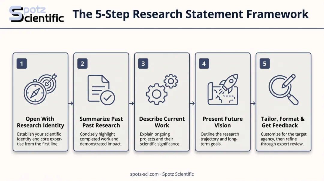 5-step framework for writing an academic research statement