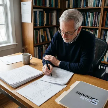 Scientific consulting advisor reviewing research proposal