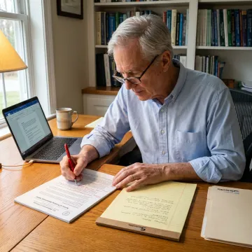 Consultant reviewing a federal research proposal draft