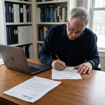SBIR advisor reviewing startup proposal documents
