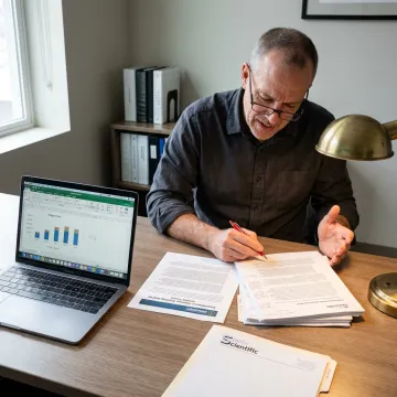Consultant reviewing DOE proposal strategy documents
