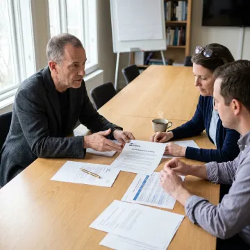 Consultant advising researchers on a funding proposal