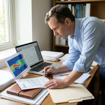 Researcher reviewing a scientific computing proposal