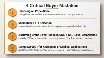 Four common hacksaw blade procurement mistakes buyers must avoid infographic