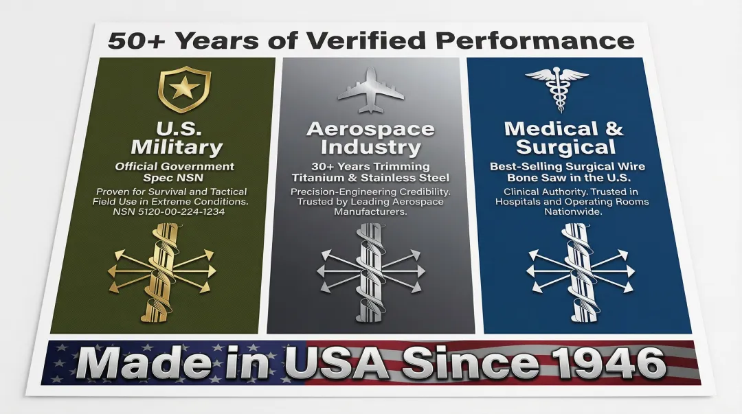 Spyral Saw proven applications across military aerospace and medical industries infographic