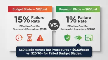 Budget versus premium Gigli saw blade true cost per procedure breakdown comparison