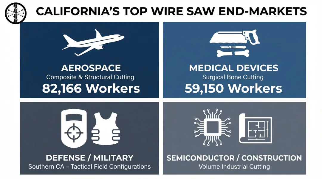 California wire saw industry sectors workforce statistics and key applications breakdown