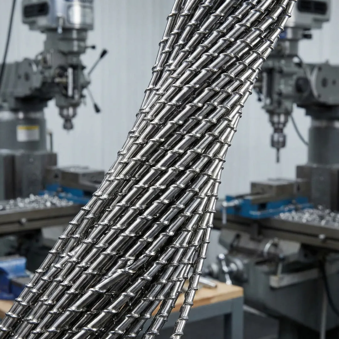 Close-up of proprietary Spyral wire saw blade showing 360-degree cutting teeth