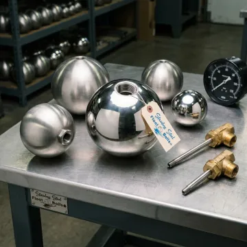 Threaded stainless steel float balls