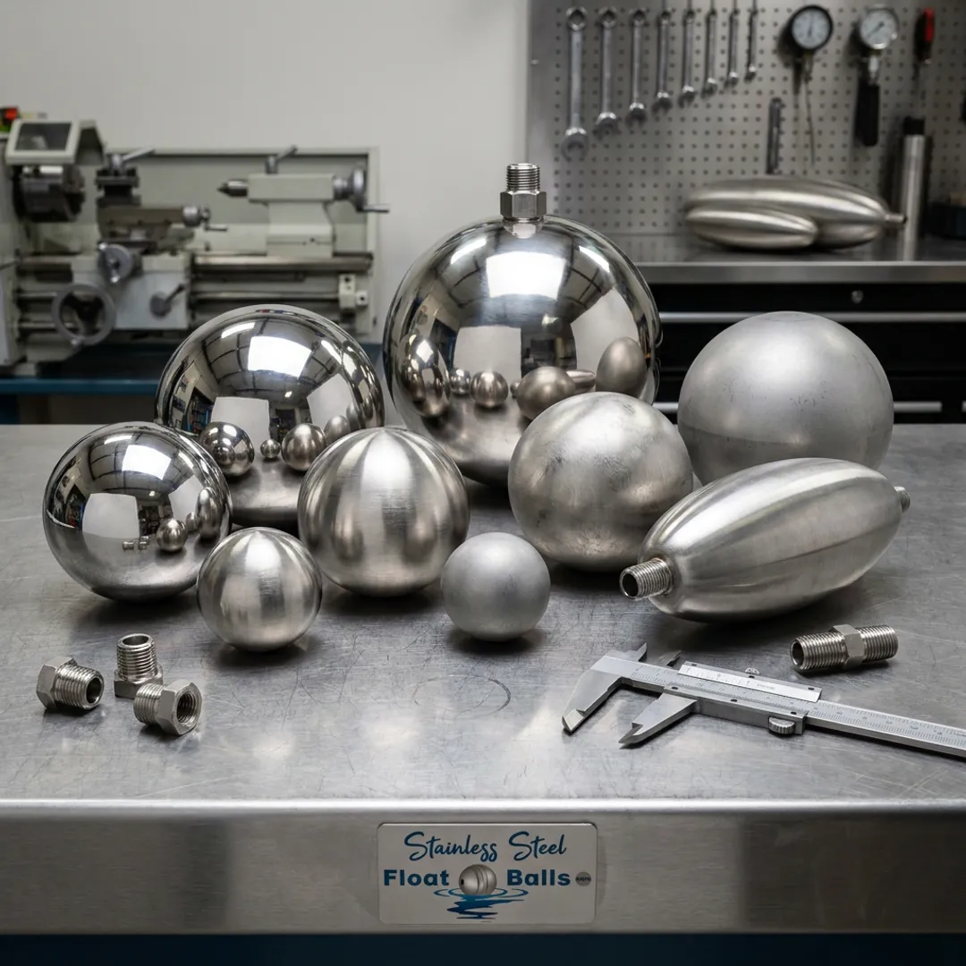 Stainless steel float balls in assorted sizes