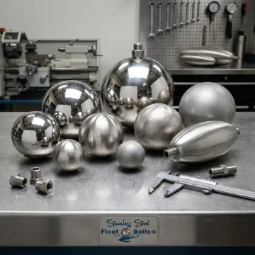 Stainless steel float balls in assorted sizes