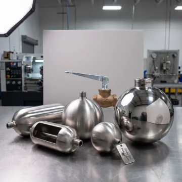 Custom stainless steel float balls with valve fittings