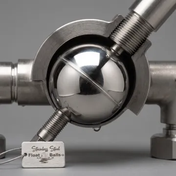 Stainless steel float ball in an industrial control valve