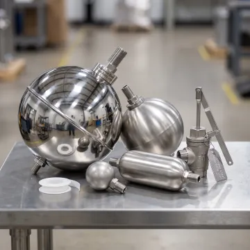 Custom threaded stainless float balls