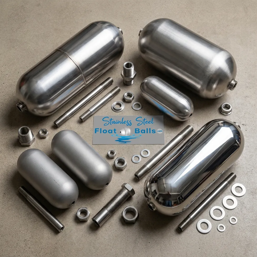 Oblong and oval stainless steel floats