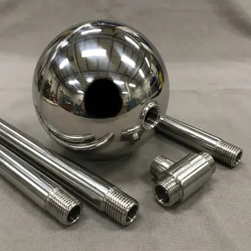 Stainless steel float balls with rod fittings