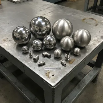 Polished and brushed stainless steel float balls