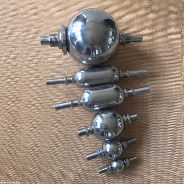 Custom stainless steel float balls with valve fittings