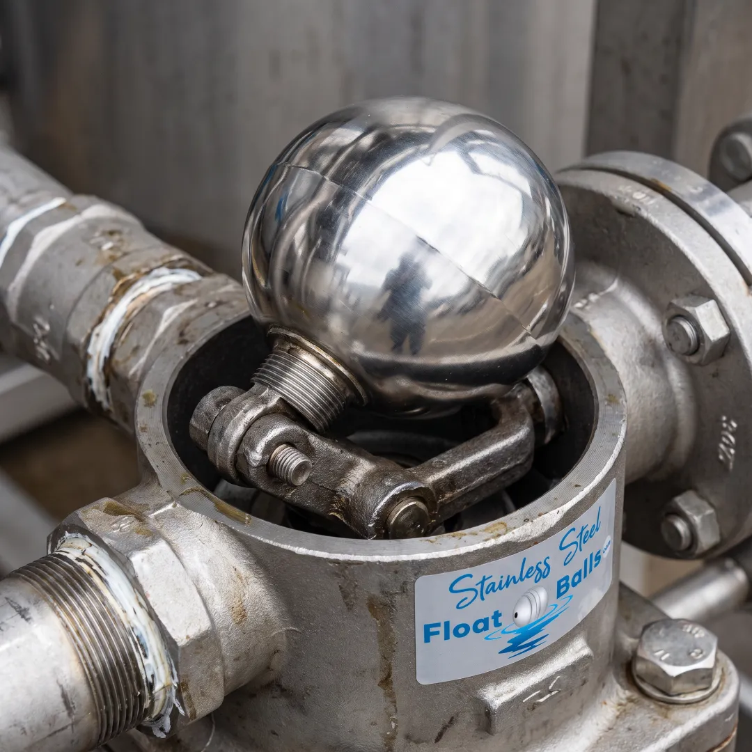 Stainless steel float ball for an industrial valve