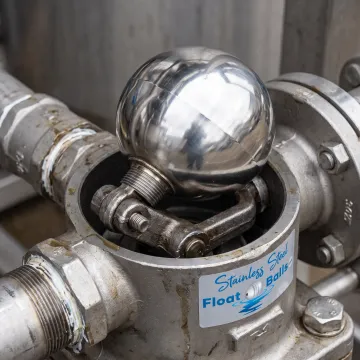 Stainless steel float ball for an industrial valve