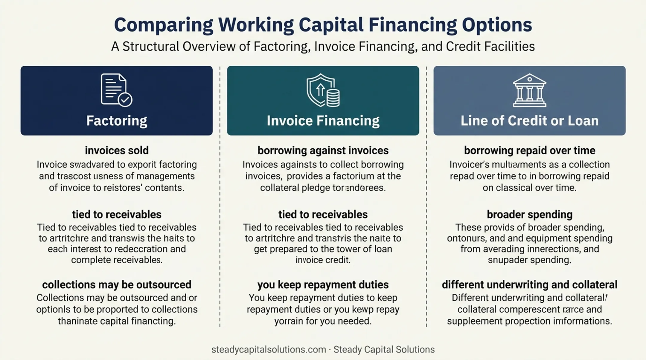 Factoring invoice financing and credit line comparison