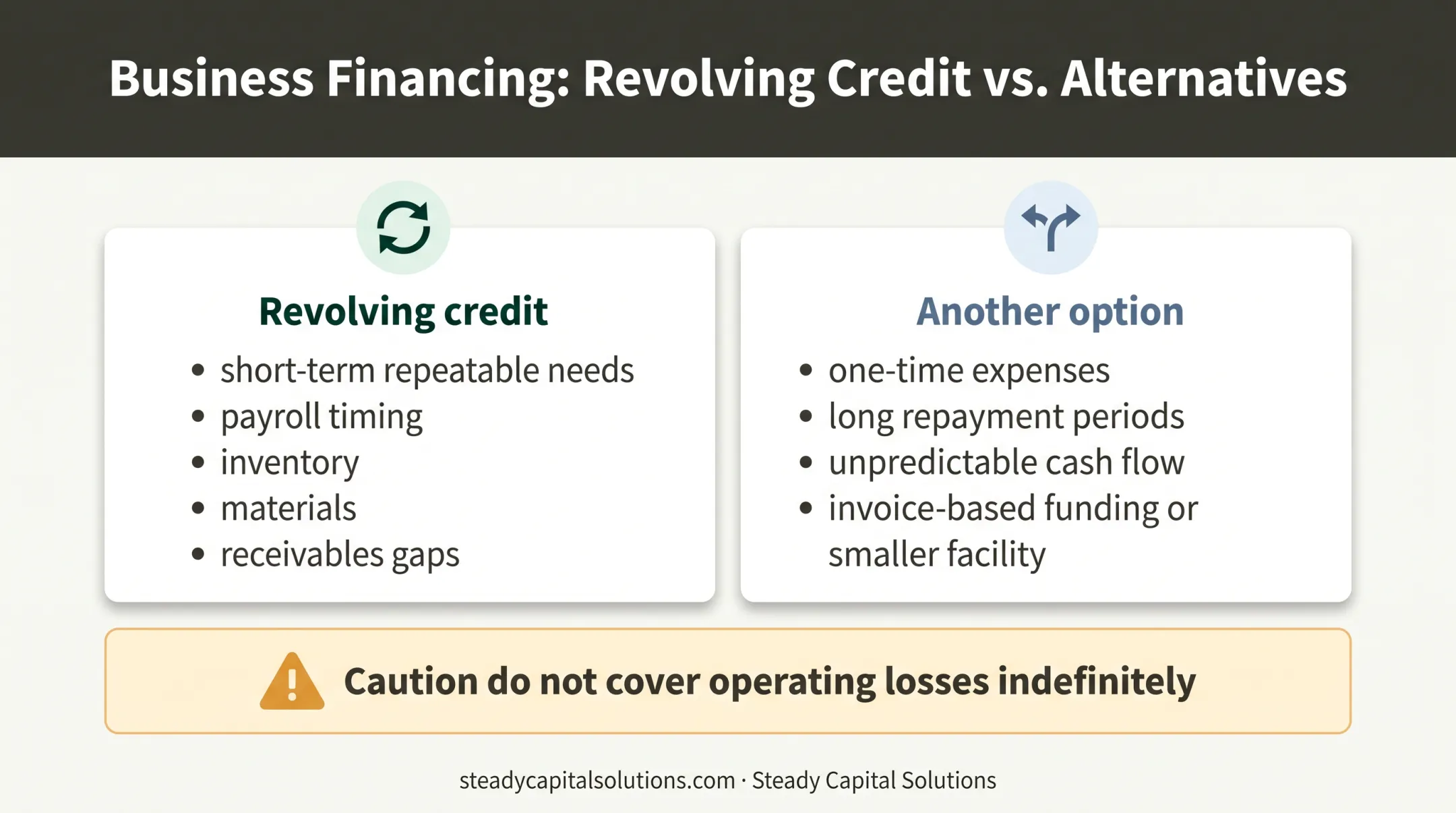 Revolving credit versus alternative financing for business cash flow needs