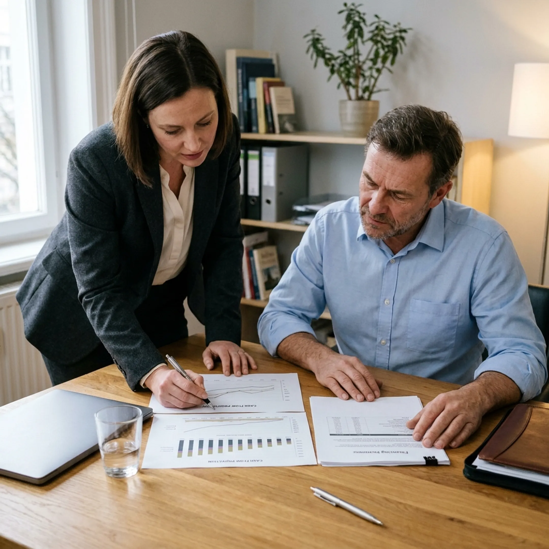 Business owner discussing working capital financing with an advisor
