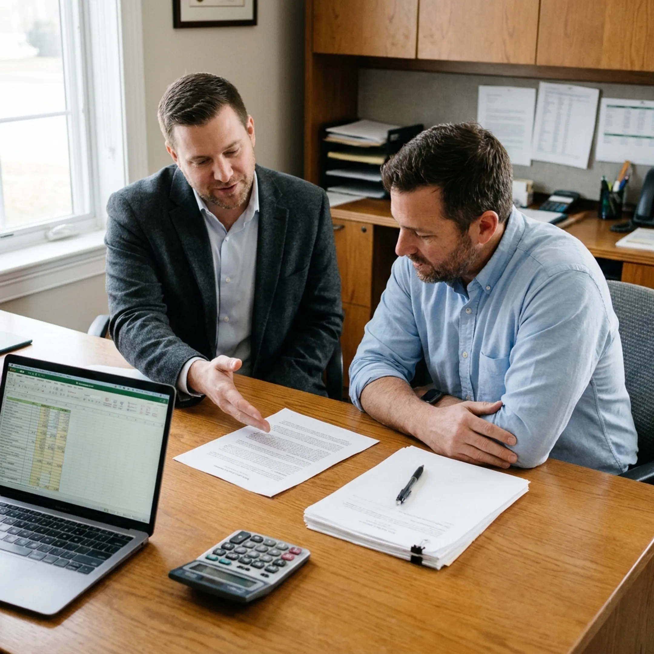 Business owner discussing working capital financing