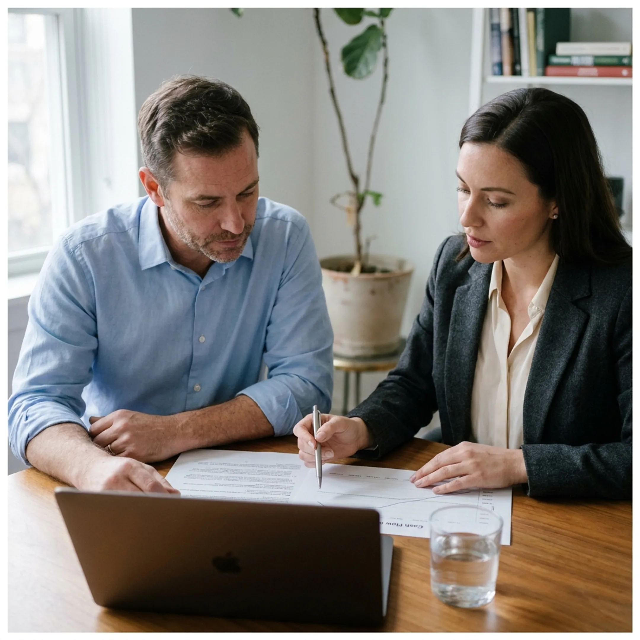 Business owner reviewing financing options with an advisor