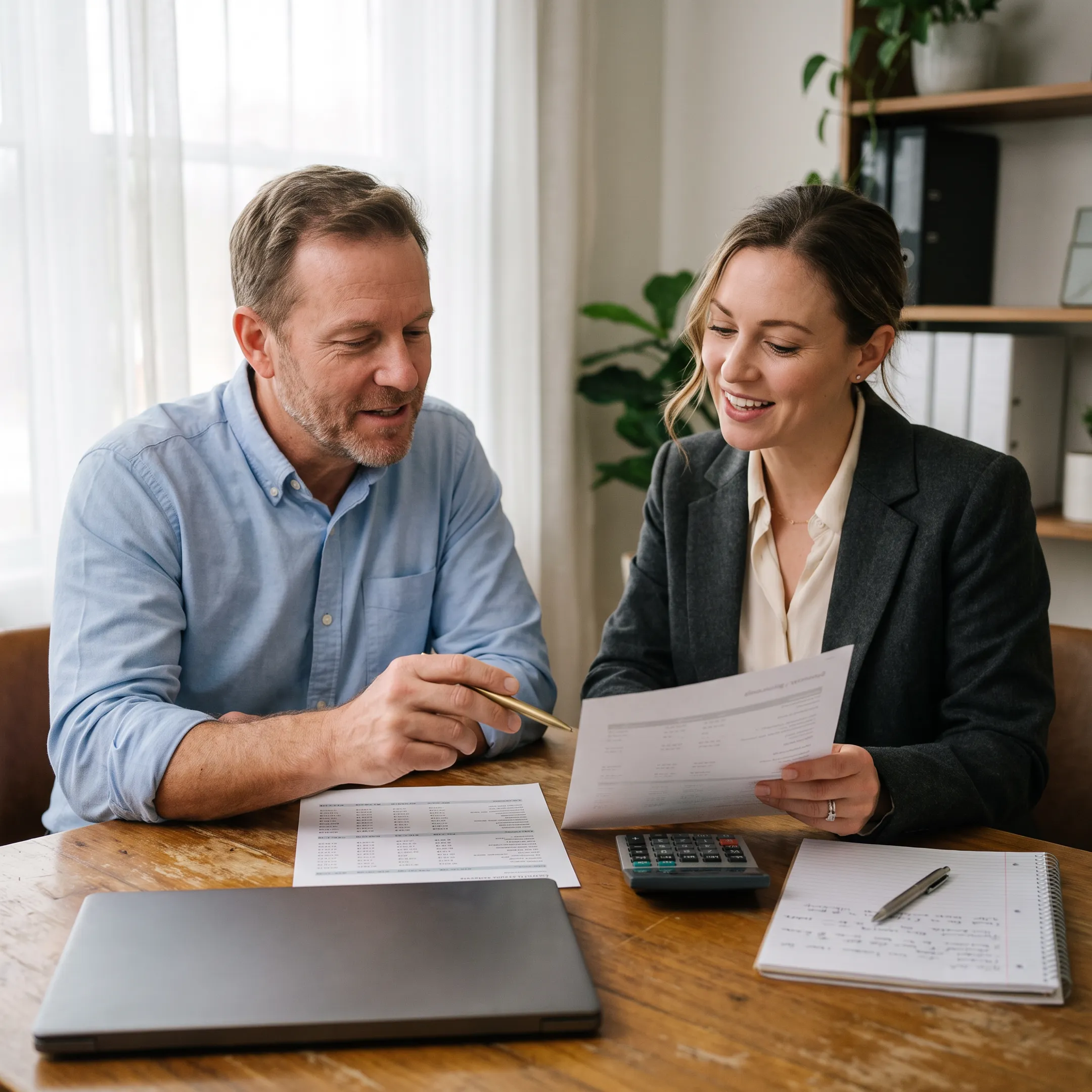 Business owner discussing cash flow financing with an advisor