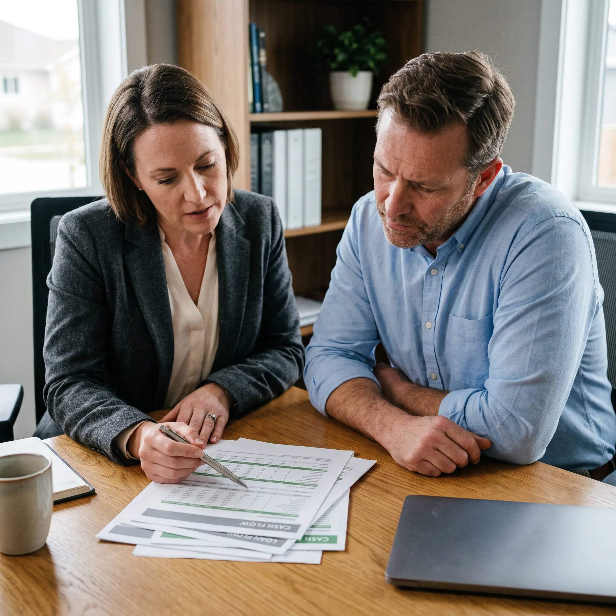 Business owner reviewing financing options with an advisor