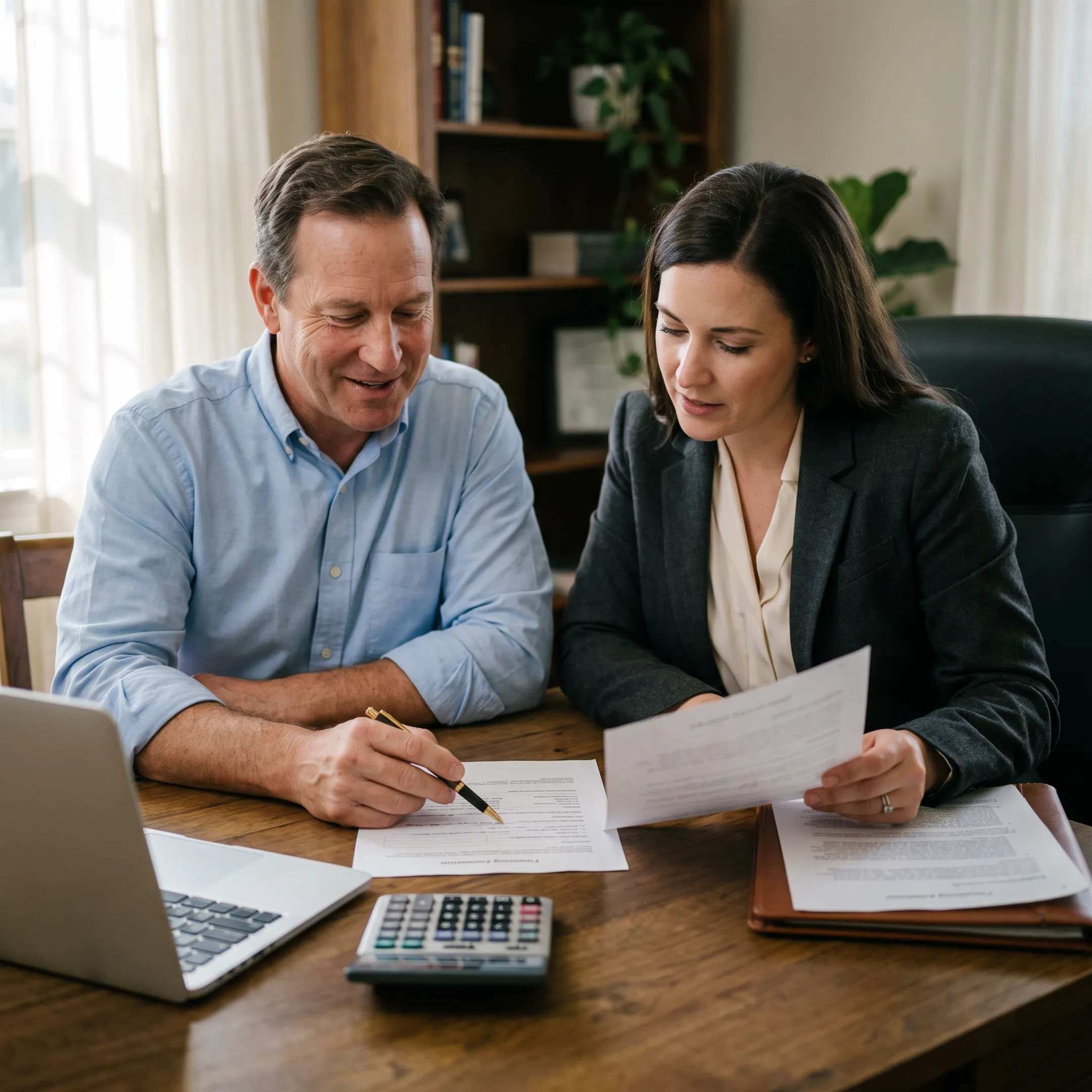Business owner reviewing short-term financing options with an advisor