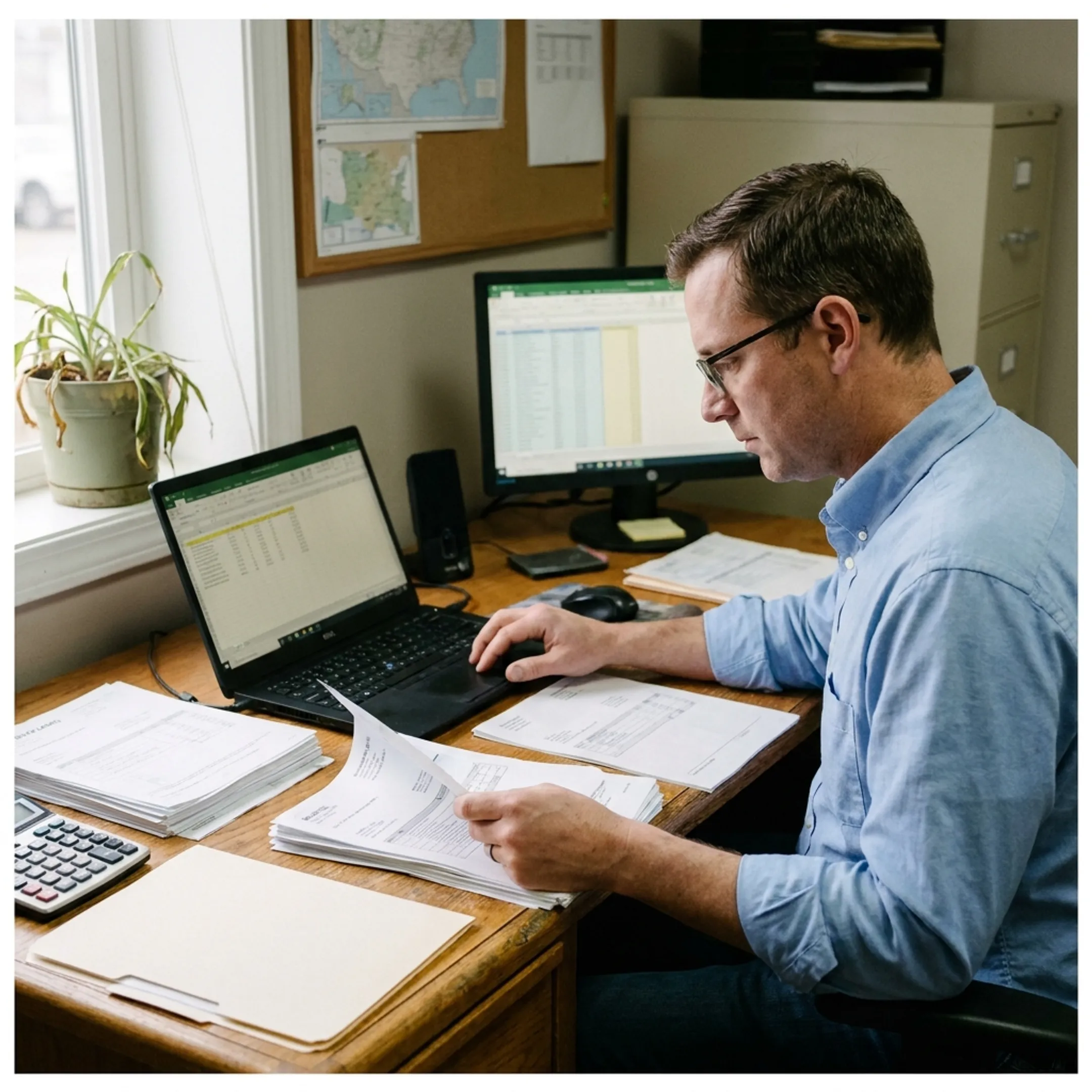 Freight broker organizing invoices for working capital financing