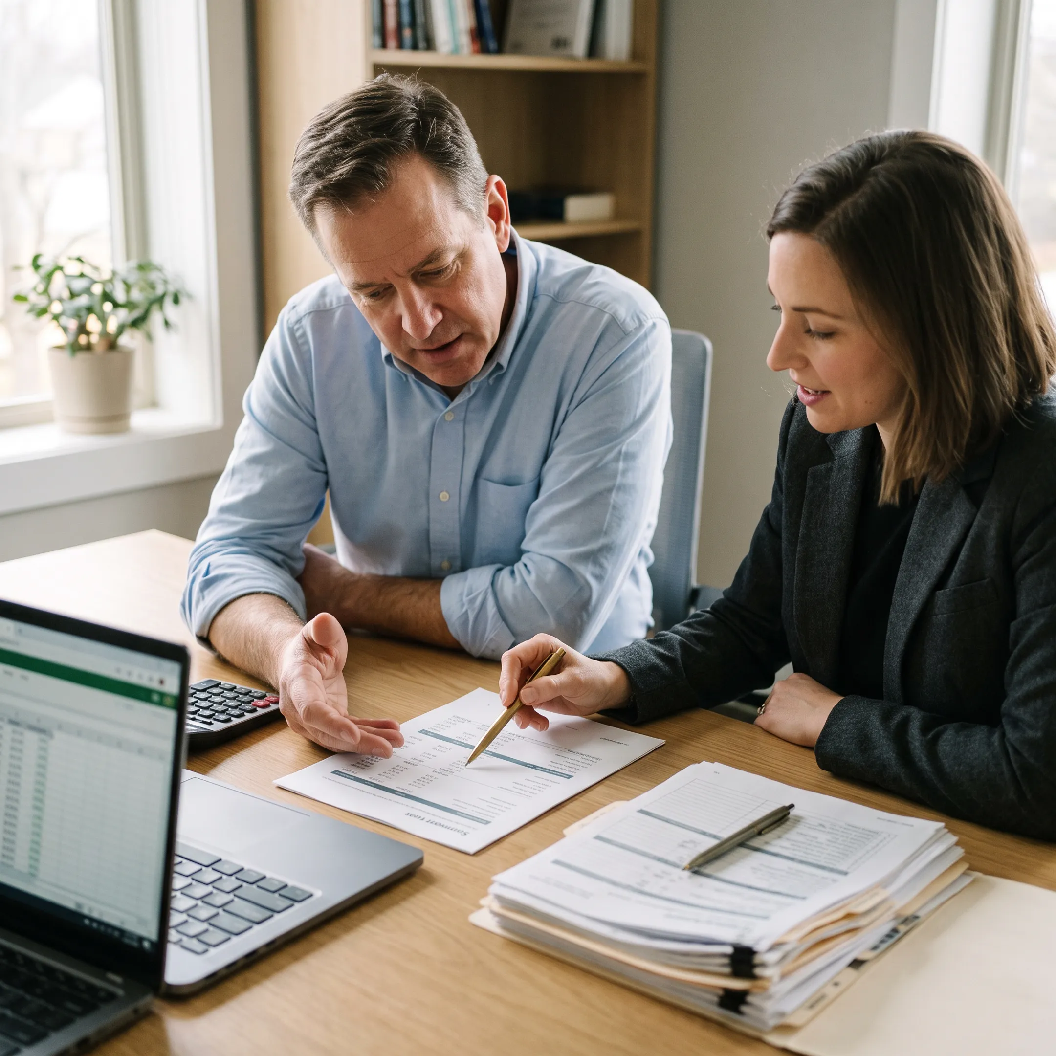 Small business owner discussing commercial funding options with an advisor