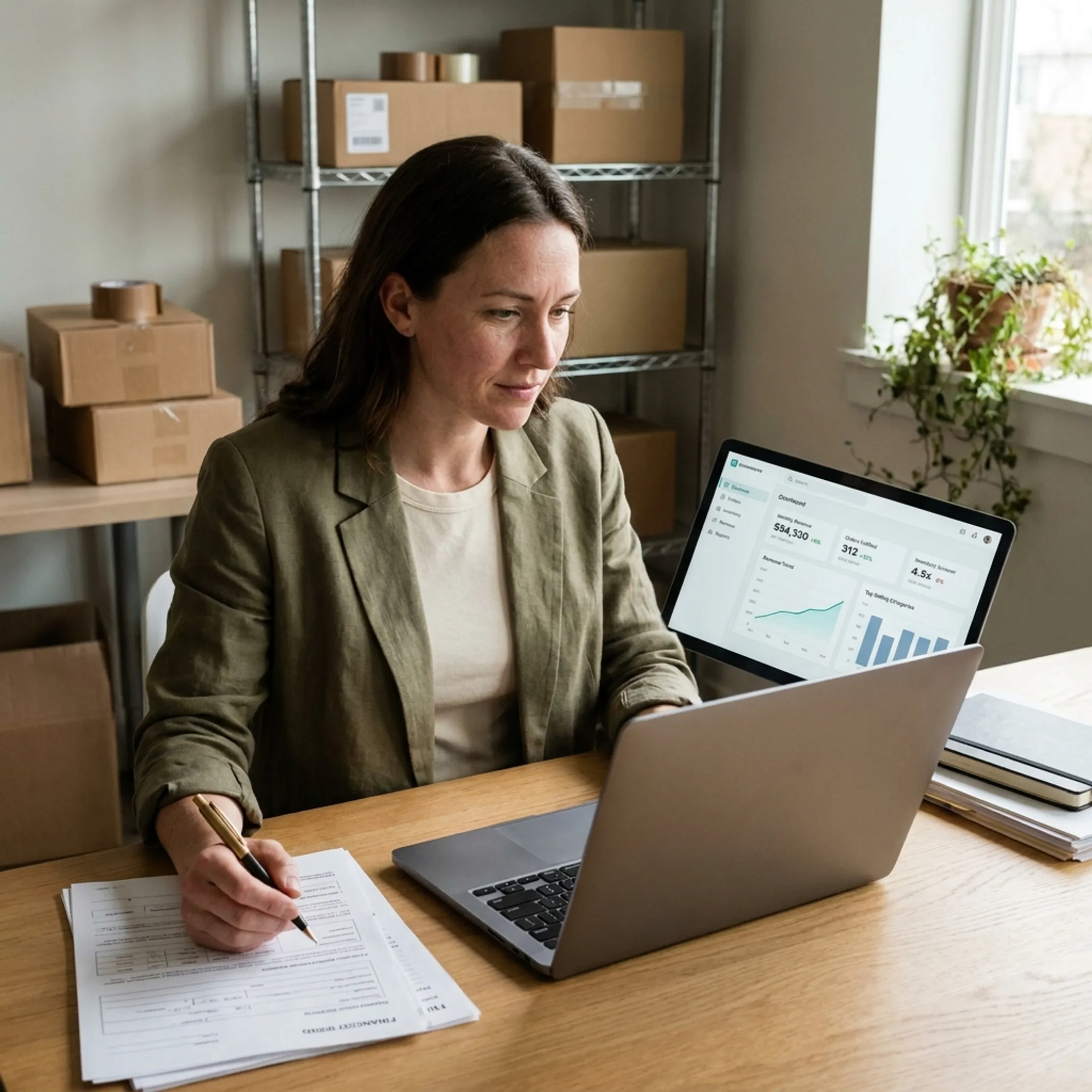 Ecommerce operator planning inventory growth with financing paperwork