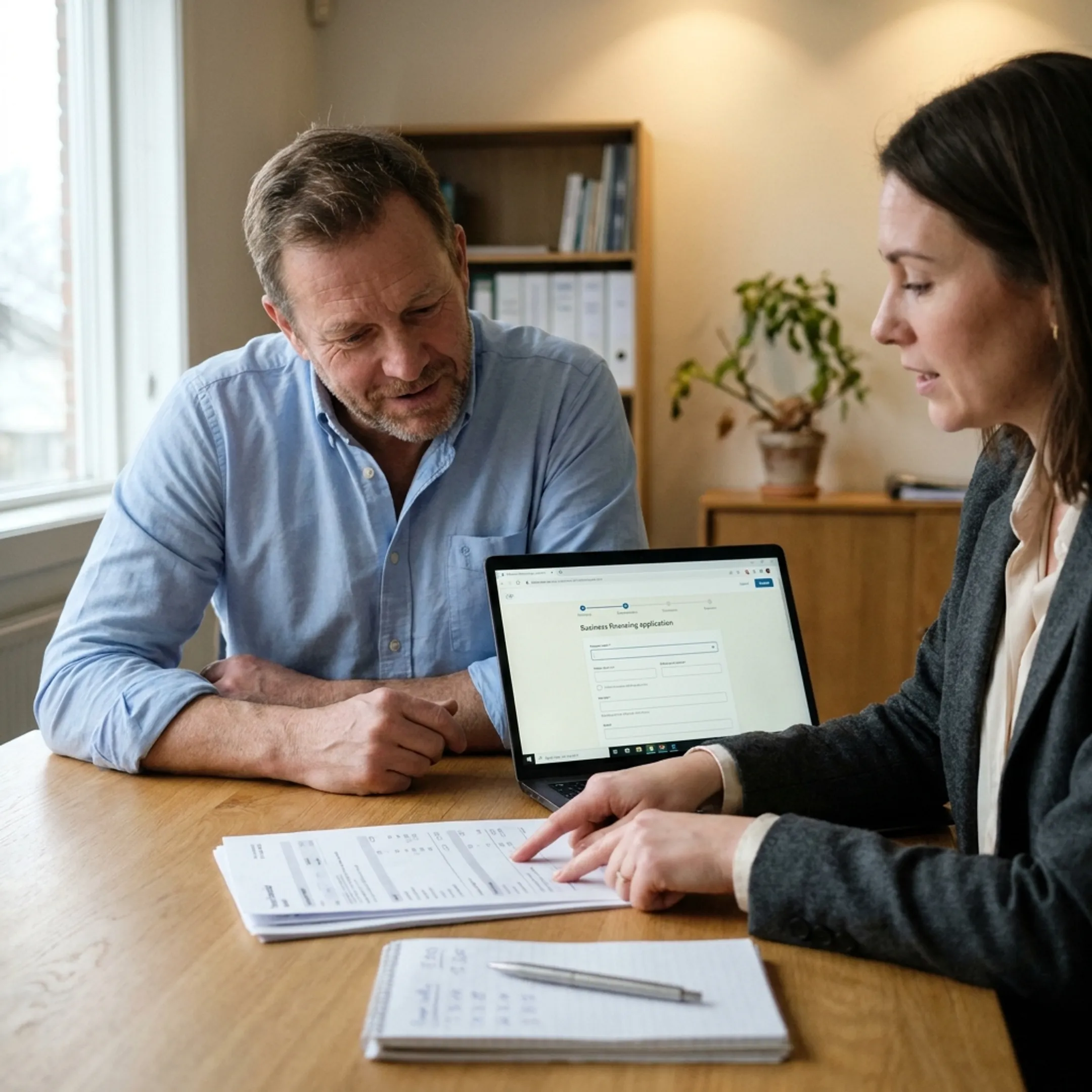 Atlanta business owner discussing working capital with a financing specialist