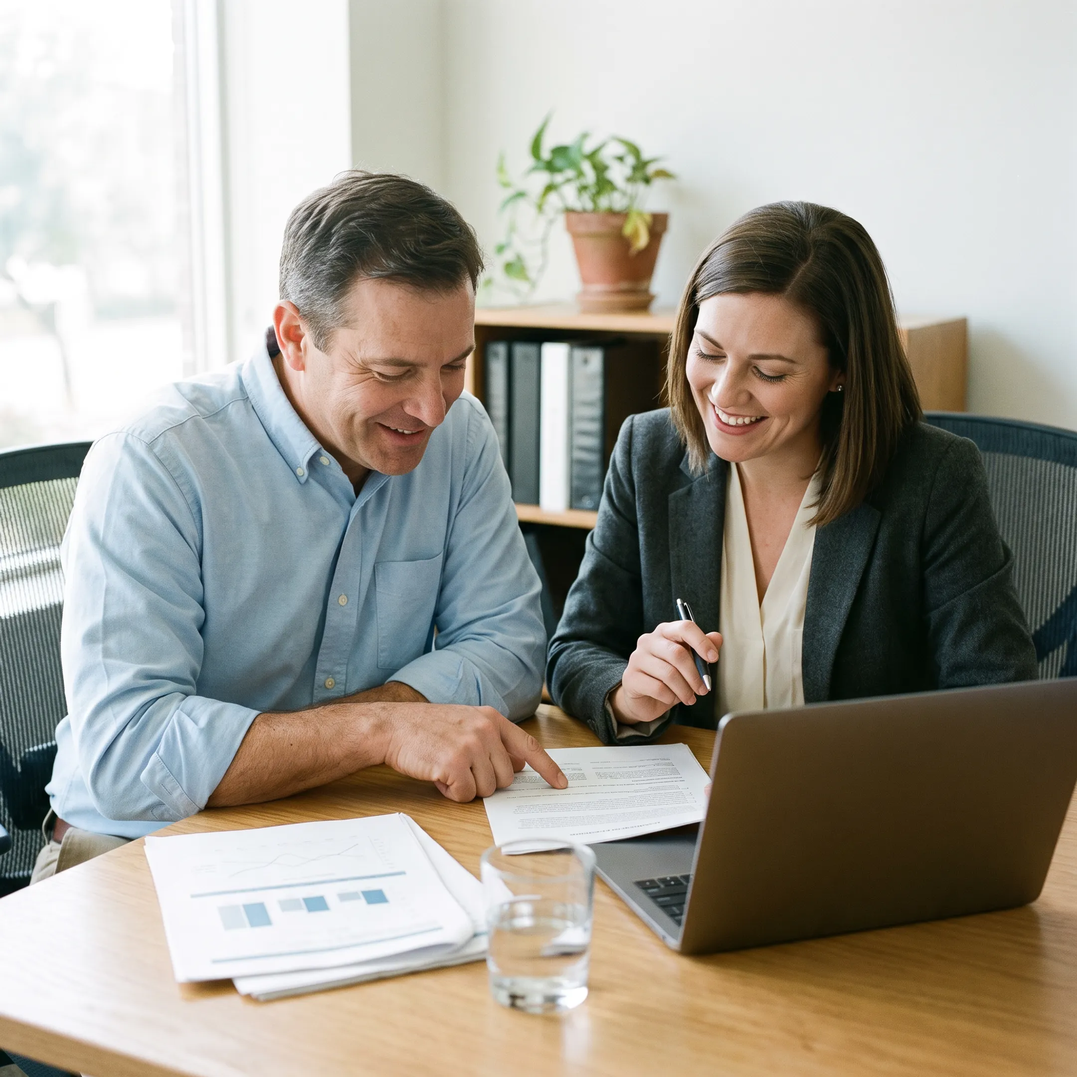Texas small business owner reviewing financing options with an advisor