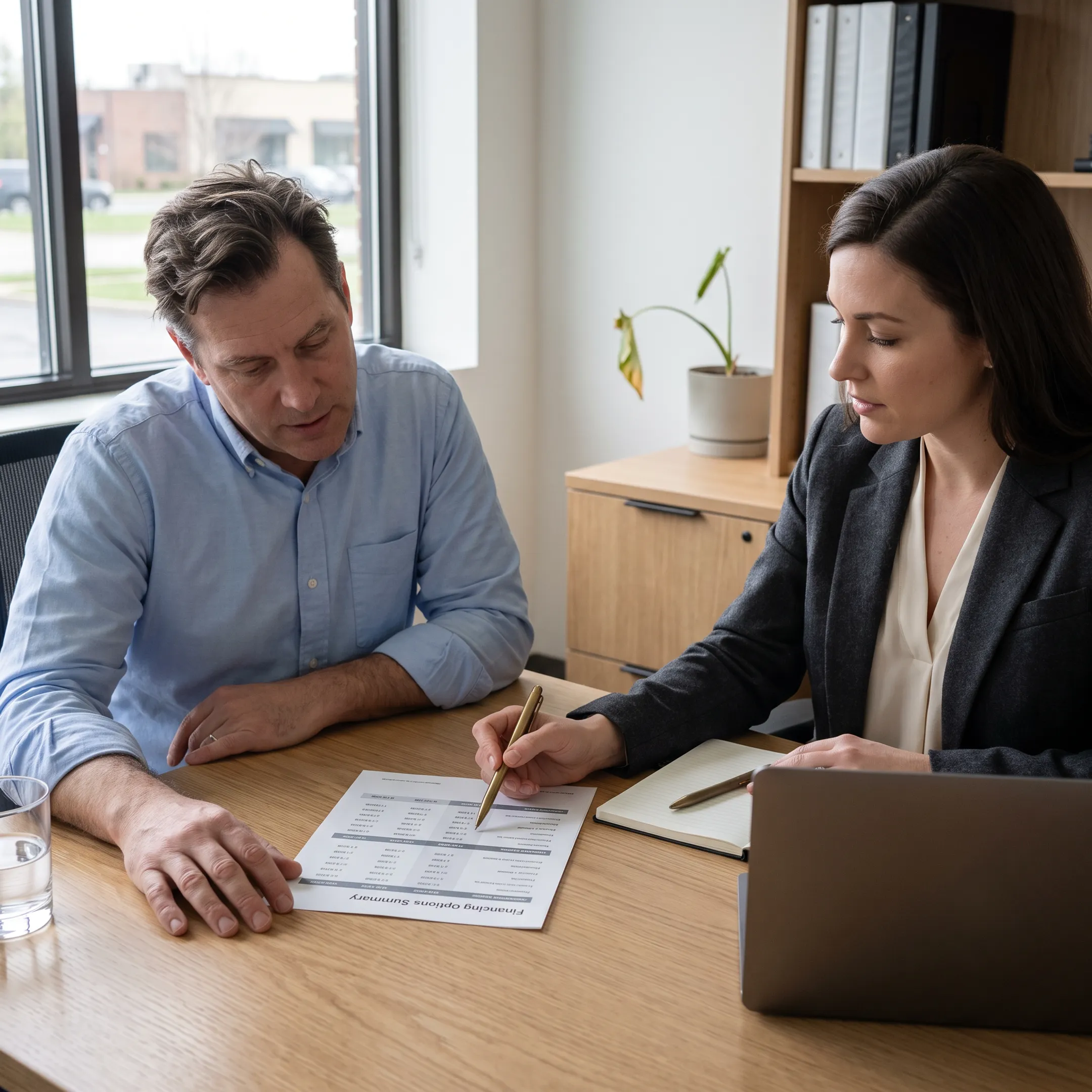 Ohio small business owner reviewing financing options with an advisor