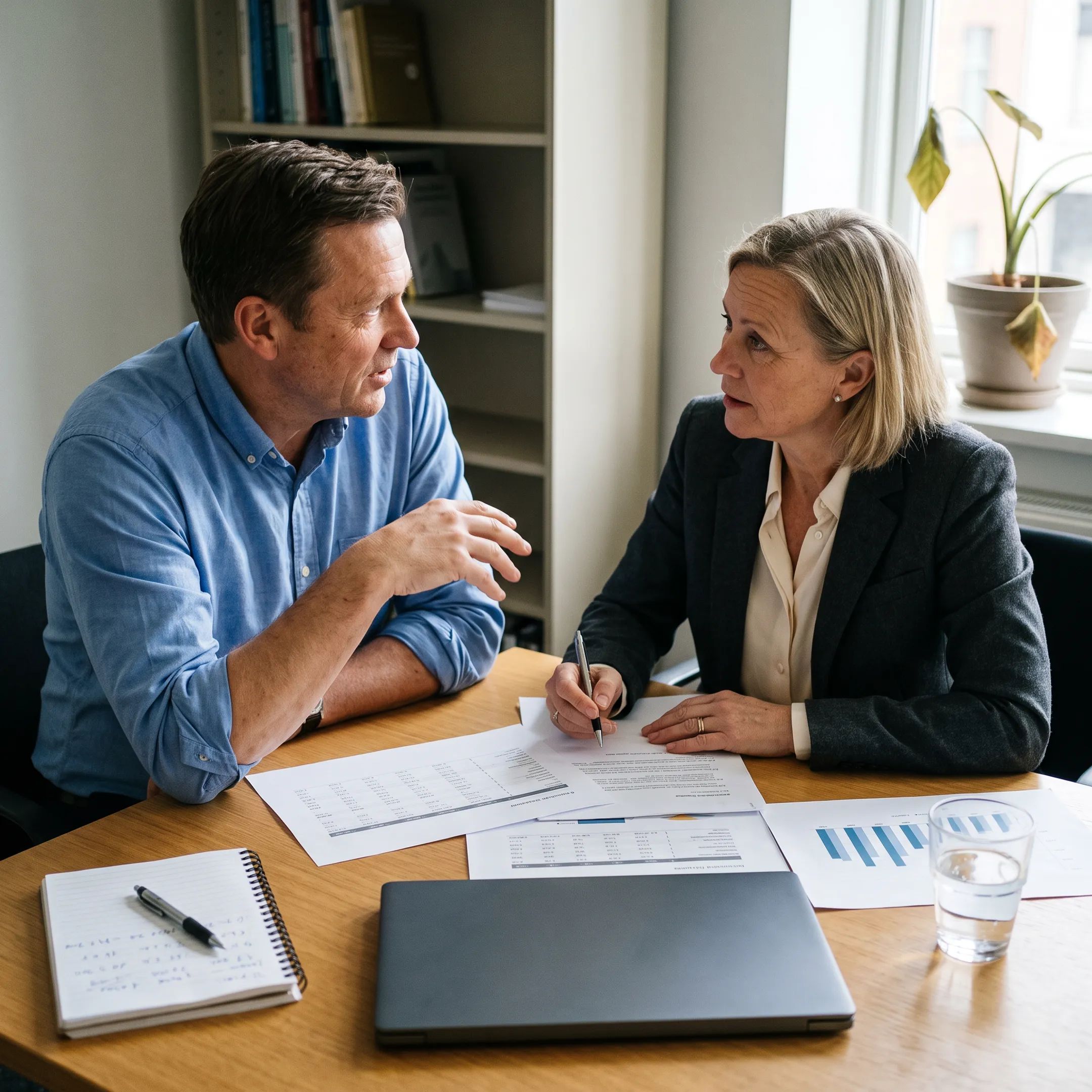 North Carolina business owner discussing working capital with a financing advisor