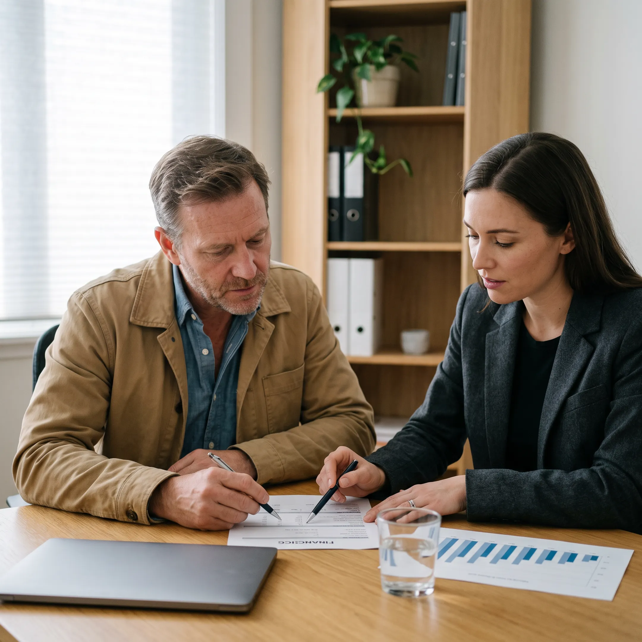Business owner reviewing financing options with an advisor