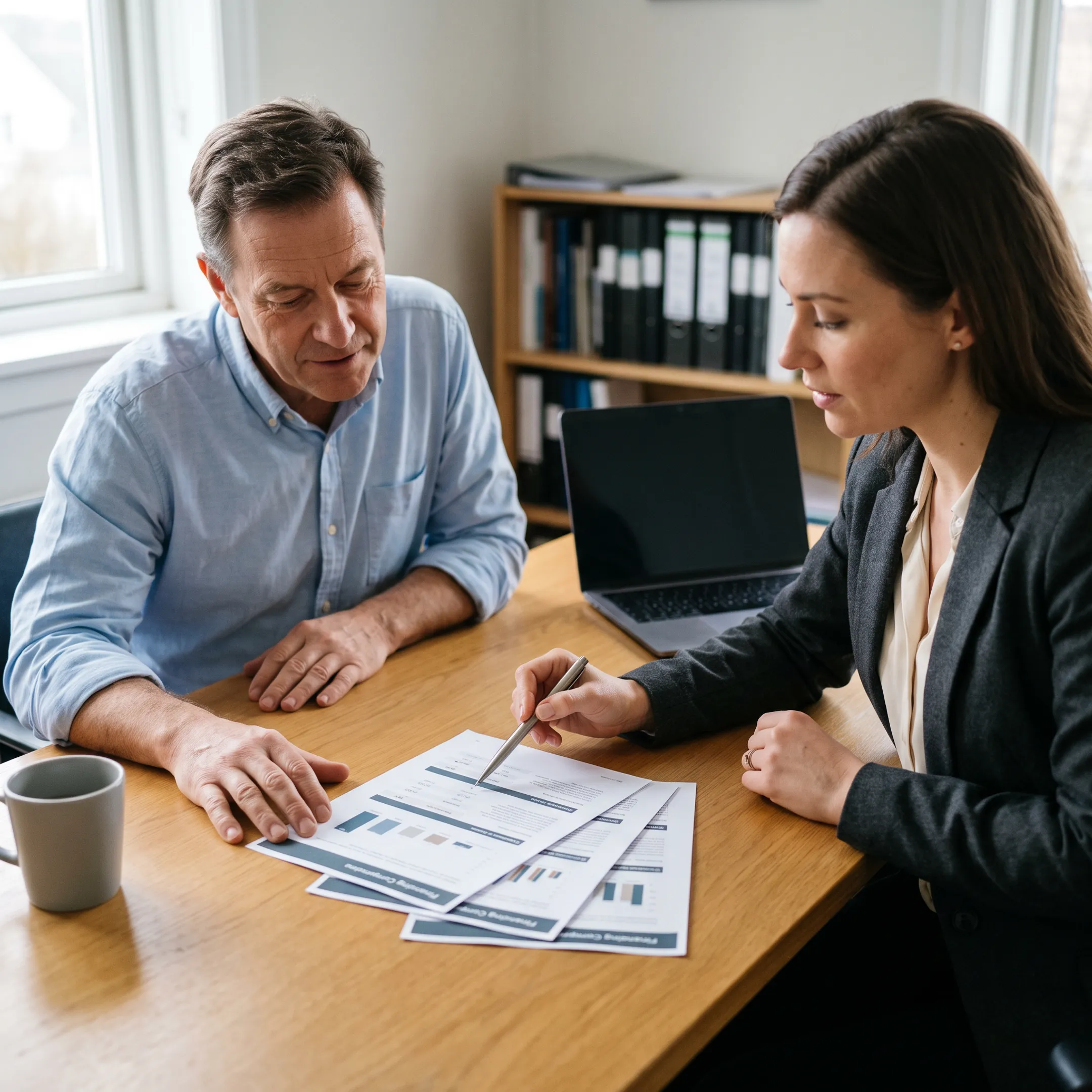 Business owner reviewing financing options with an advisor