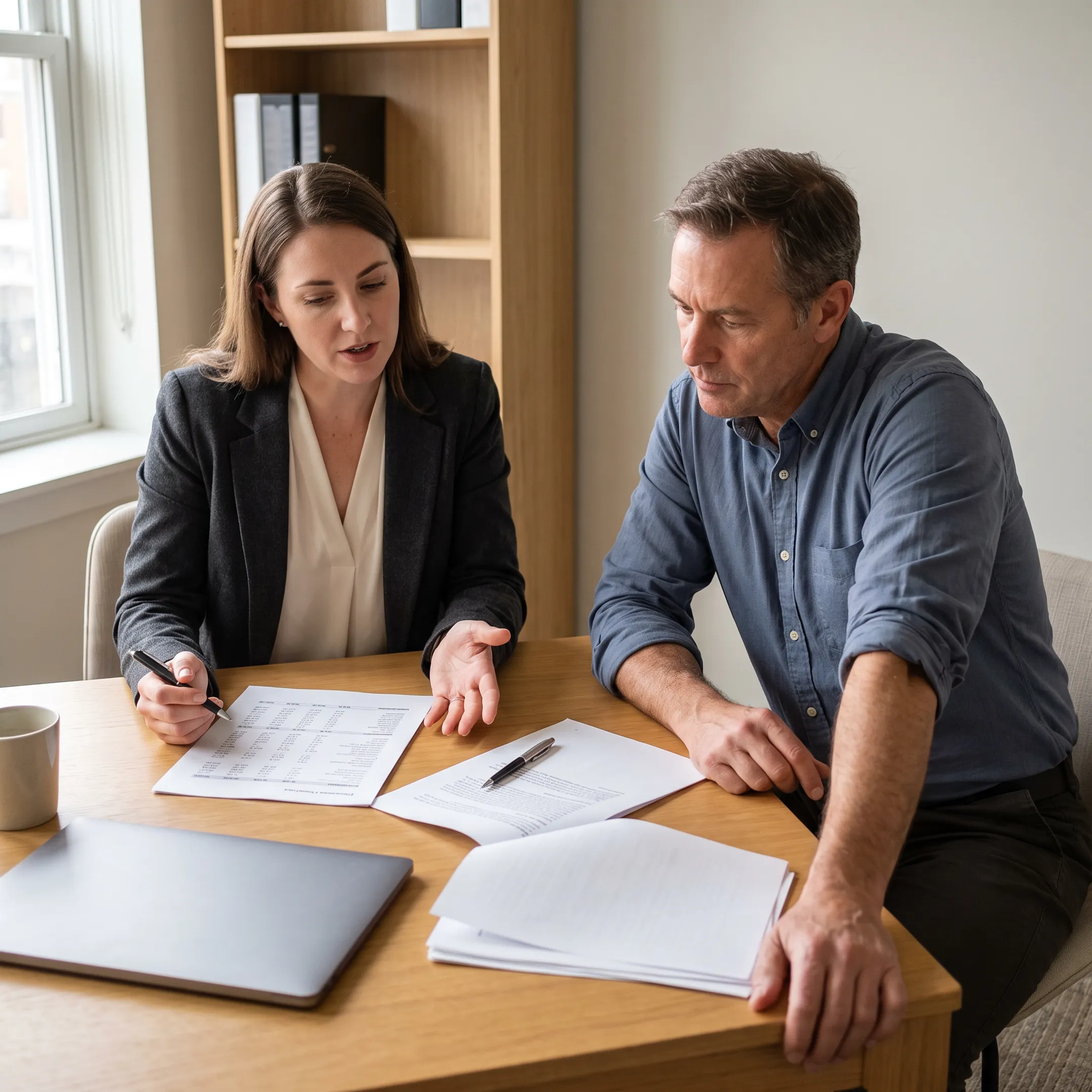 Small business owner discussing working capital with a financing specialist