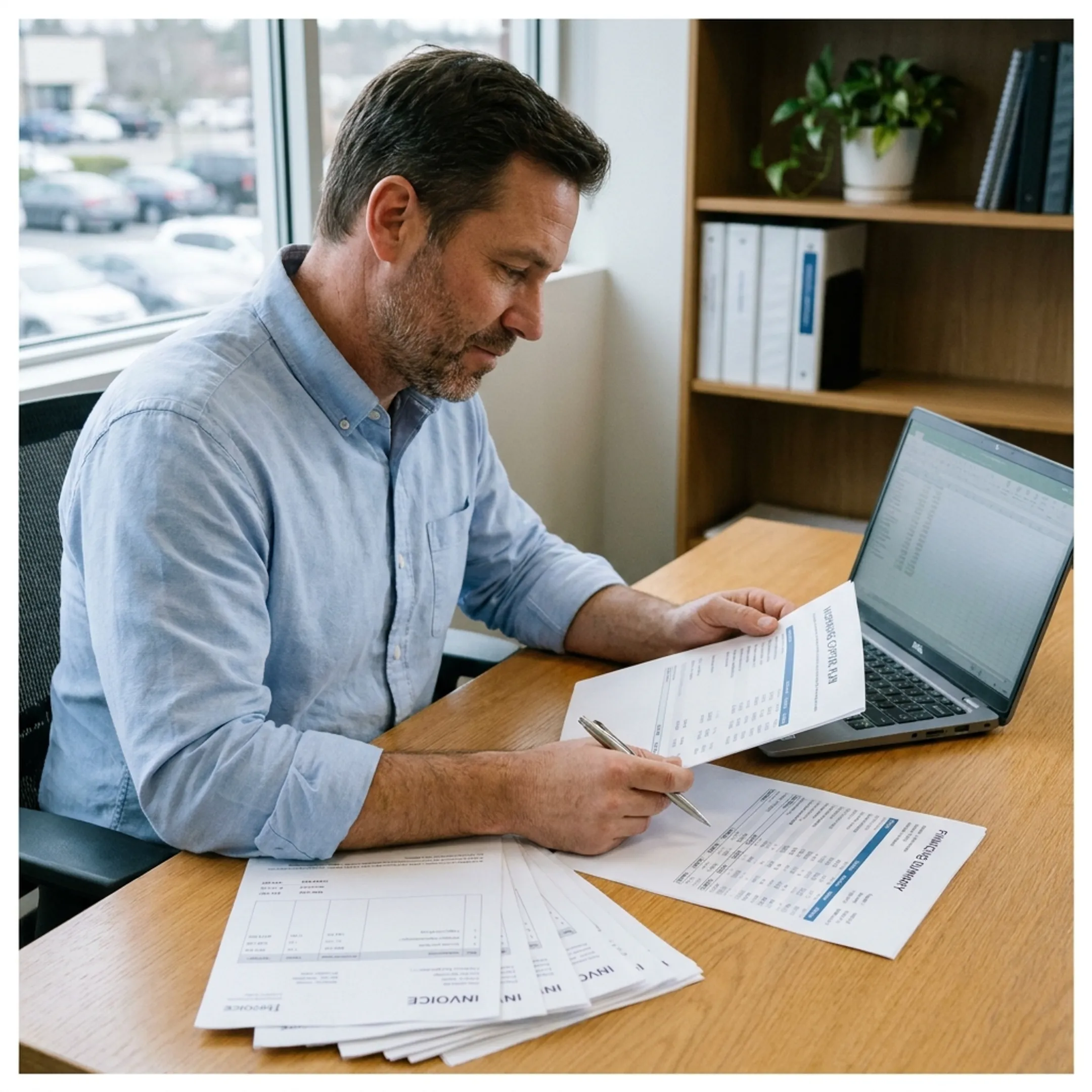 Nevada business owner planning cash flow with financing documents