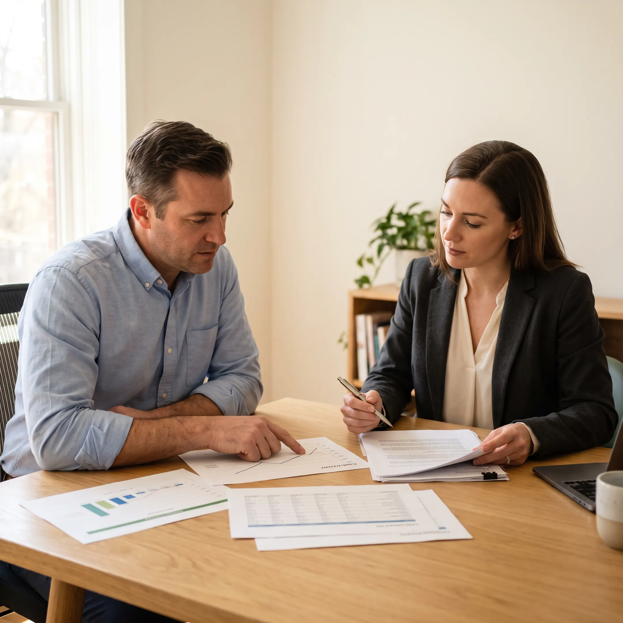 Business owner reviewing LLC financing options with an advisor