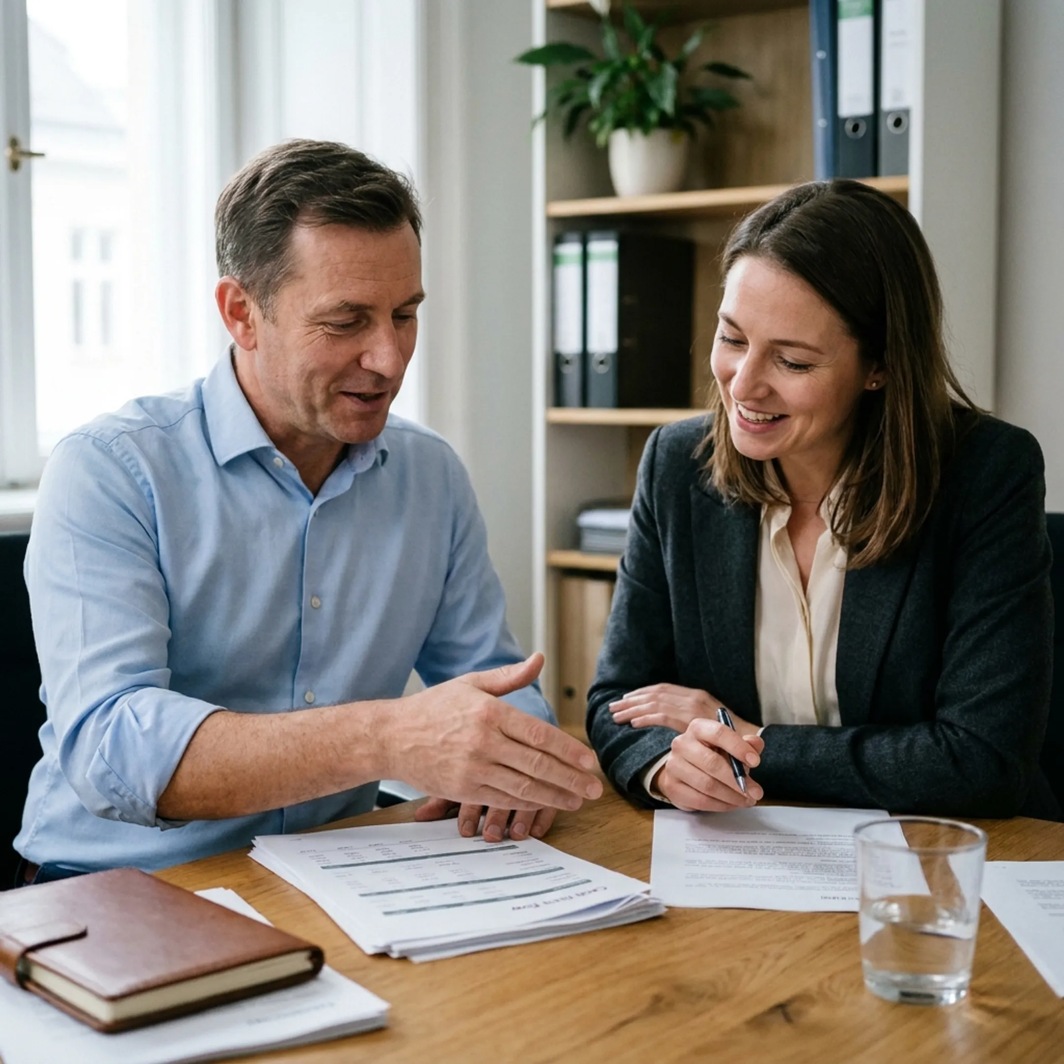 Small business owner discussing working capital financing with an advisor