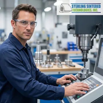 Industrial milling machine creating custom metal components for construction projects