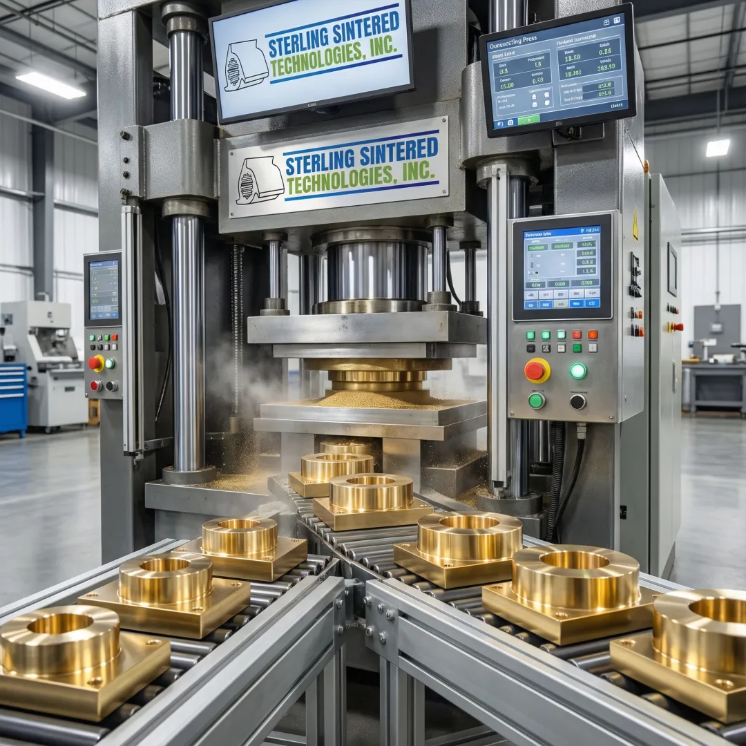 Advanced powder metal compacting press manufacturing brass components